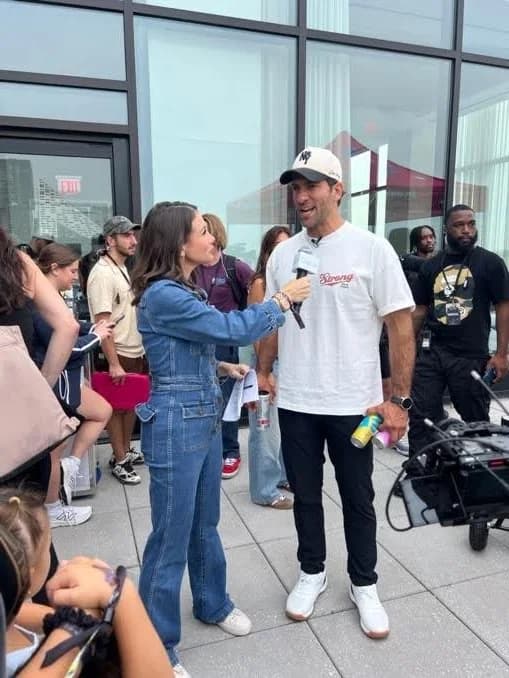 Attendees and press at the Strong New York rooftop event