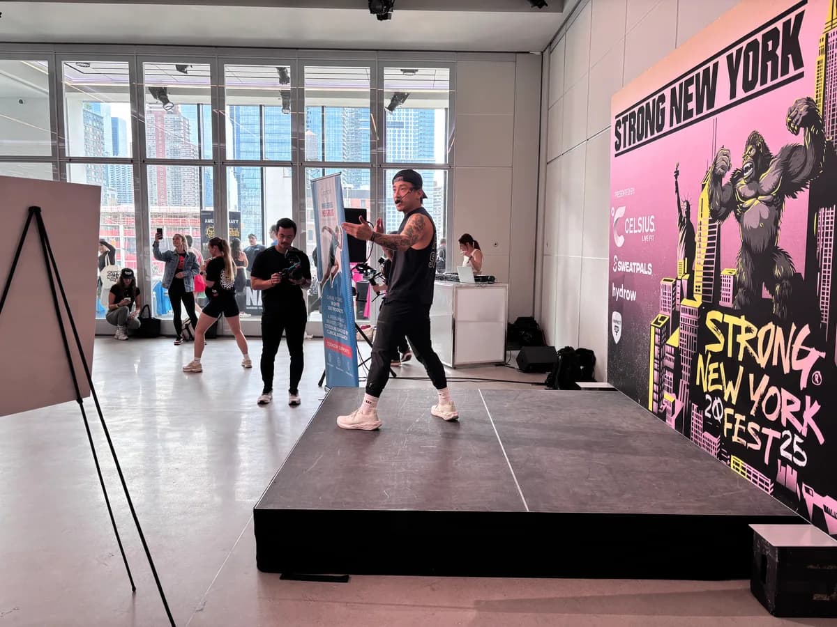 Live fitness demonstration on the Strong New York main stage