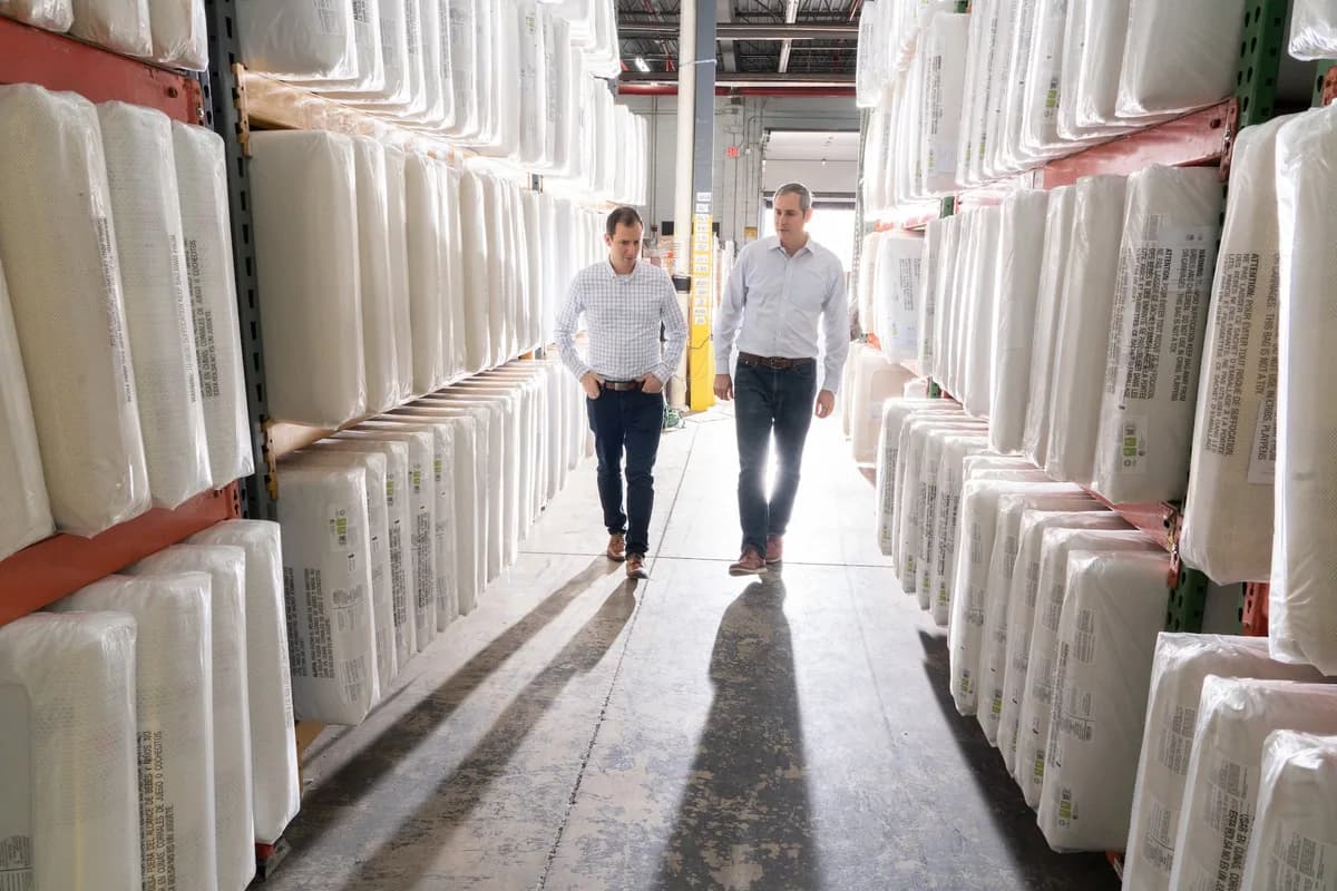 Naturepedic crib mattresses at the company's facility